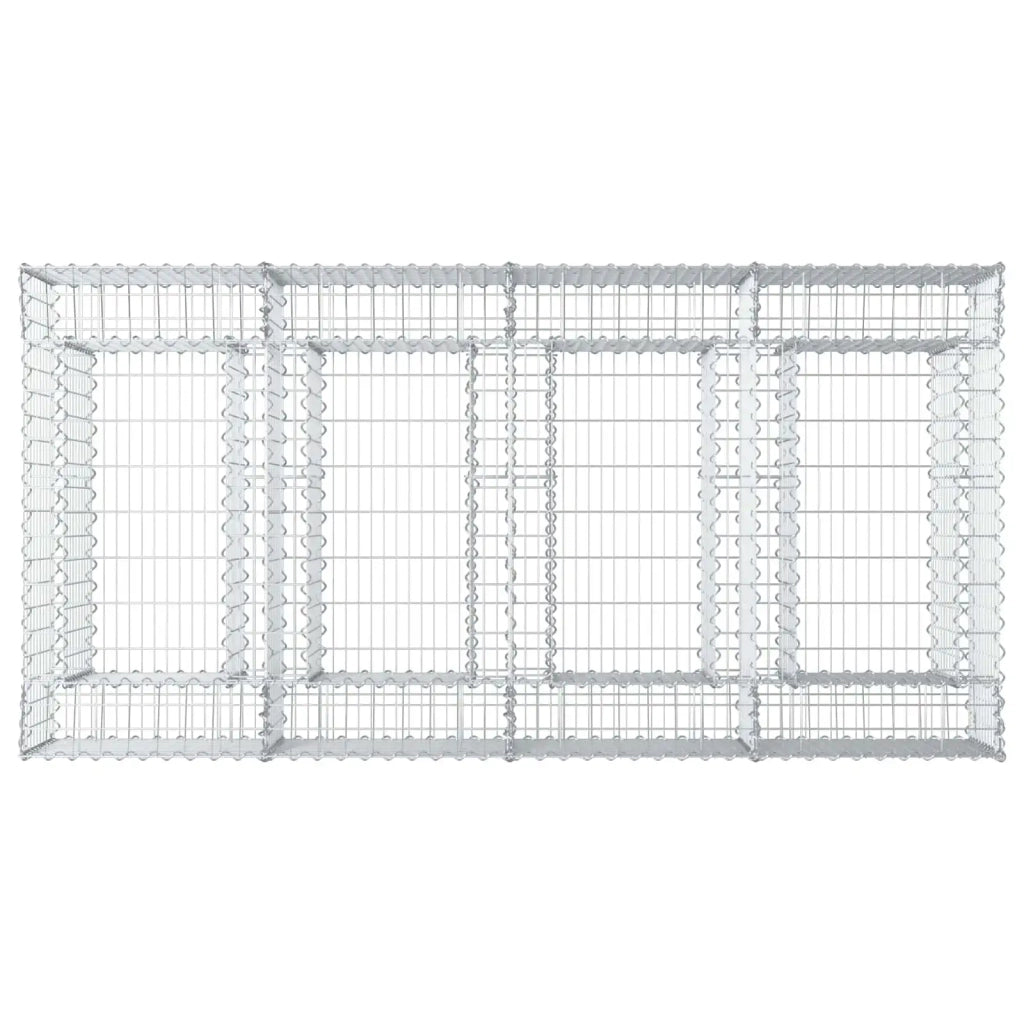 Letto rialzato in gabbione 2 pz Argento CFW4394588