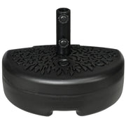 Base per Ombrellone Semicircolare Riempibile con Sabbia o Acqua per Pali 38-48mm Nero