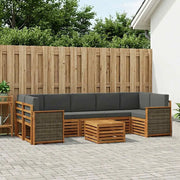 Set di divani da esterno con cuscino 8 pcs Naturale e Antracite 3384138