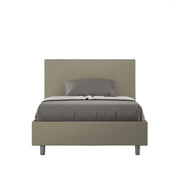 Letto imbottito 1 piazza e mezza 120x210 cm Adele - Similpelle,Cappuccino,Con rete