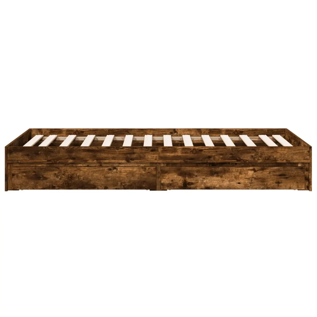 Giroletto con Cassetti Rovere Fumo 75x190 cm Legno Multistrato