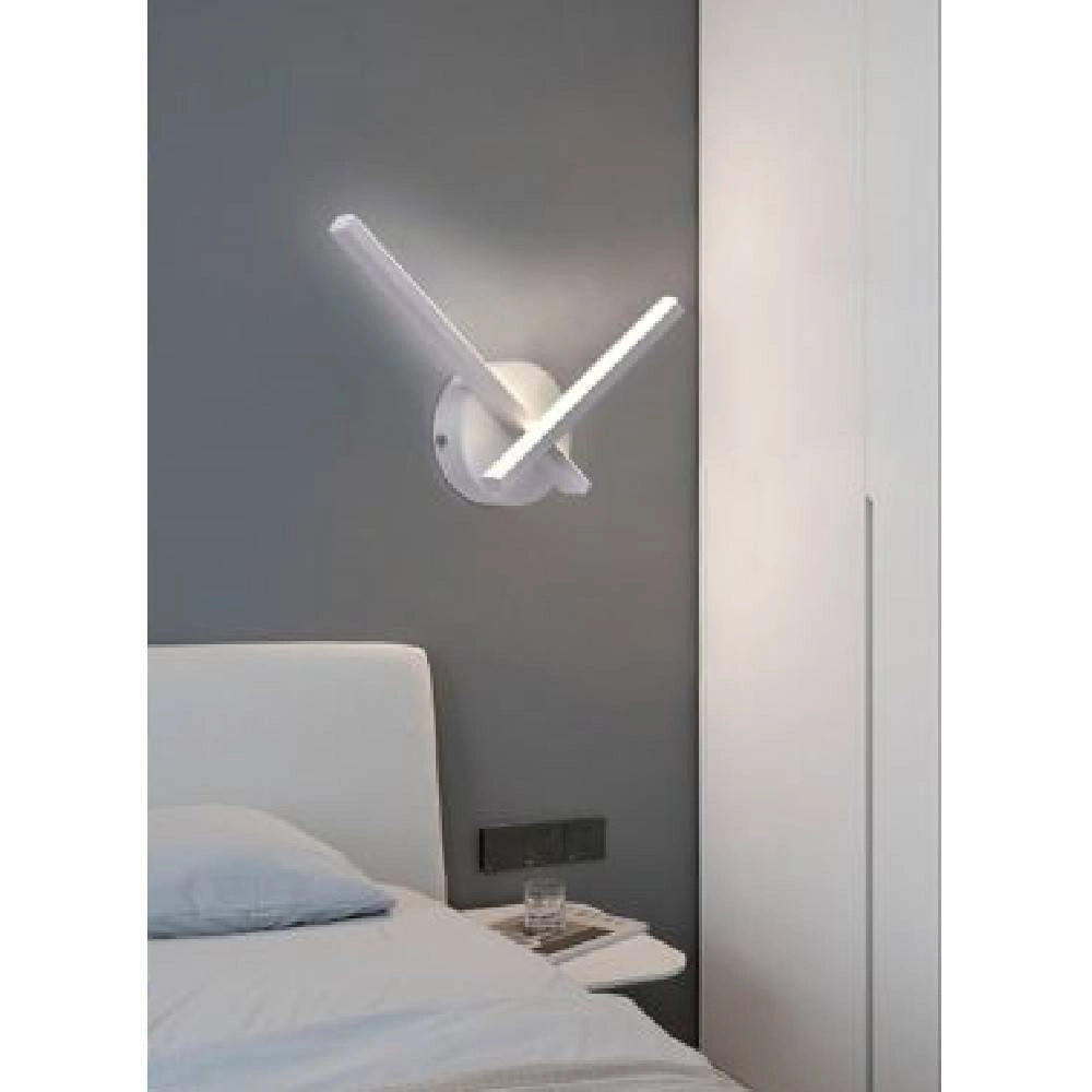 Trade Shop - Applique Led Parete 6 W 2 Bracci Incrociati Moderno Luce 3000k 4000k 6500k E67-b -