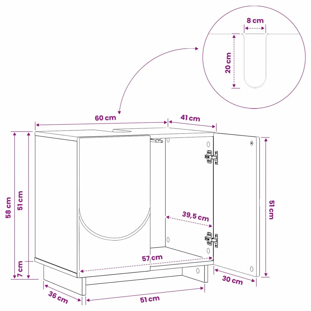 Mobile da bagno Legno antico 60 x 41 x 58 cm 8011619