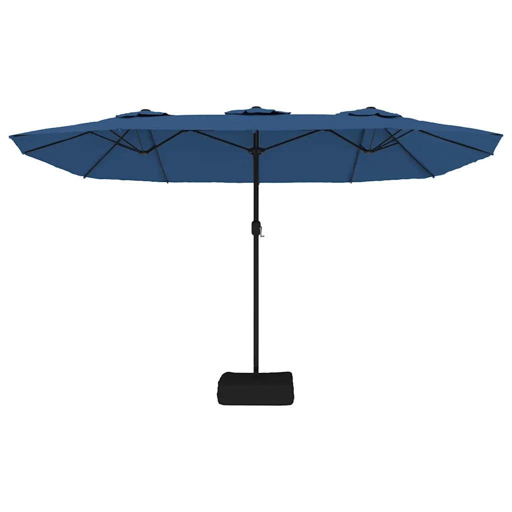 Ombrellone a Doppia Testa con LED-Ombrello da giardino Azzurro 449x265 cm