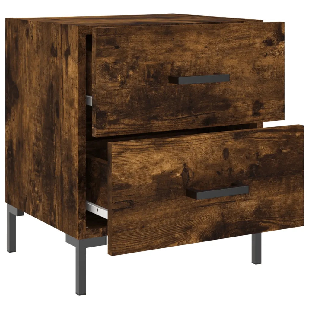 Comodino-Tavolino da notte Rovere Fumo 40x35x47,5 cm in Legno Multistrato 551423