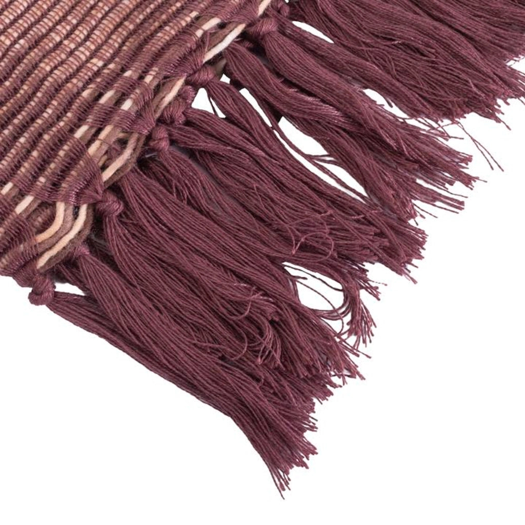 Coperta a quadri prugna con frange 130x170cm ANEVIK