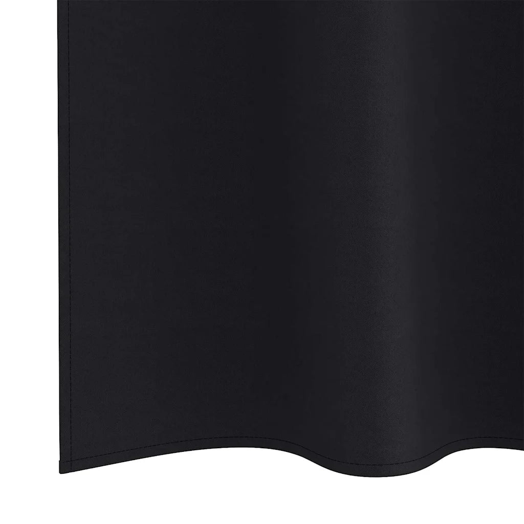 vidaXL Tende con tende 2 pcs Nero Poliestere