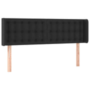 Testiera | Testata ad Orecchio Nera 147x16x78/88 cm in Similpelle