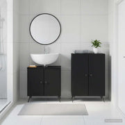 Set di Armadi da Bagno da 2 Pezzi BREDA Nero 3417640