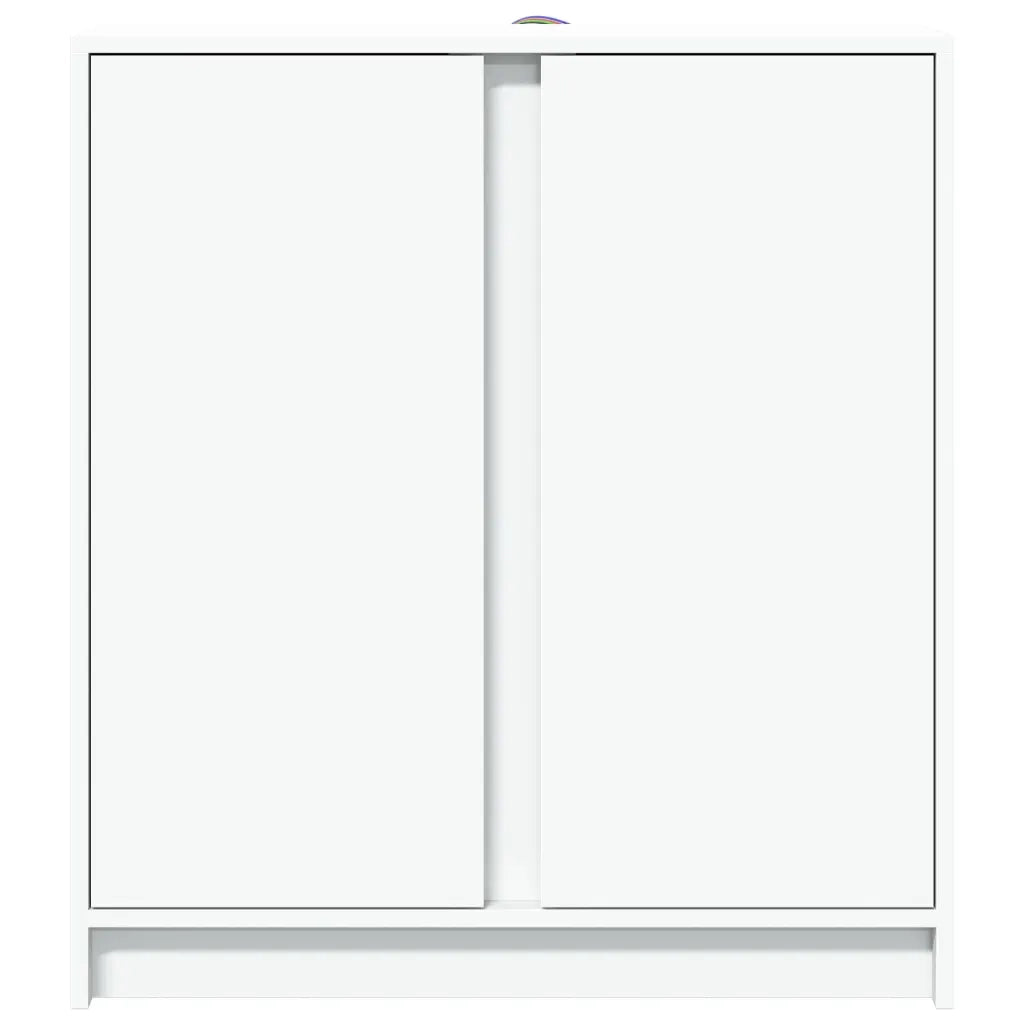 Credenza con LED Bianca 77x34x85 cm in Legno Multistrato