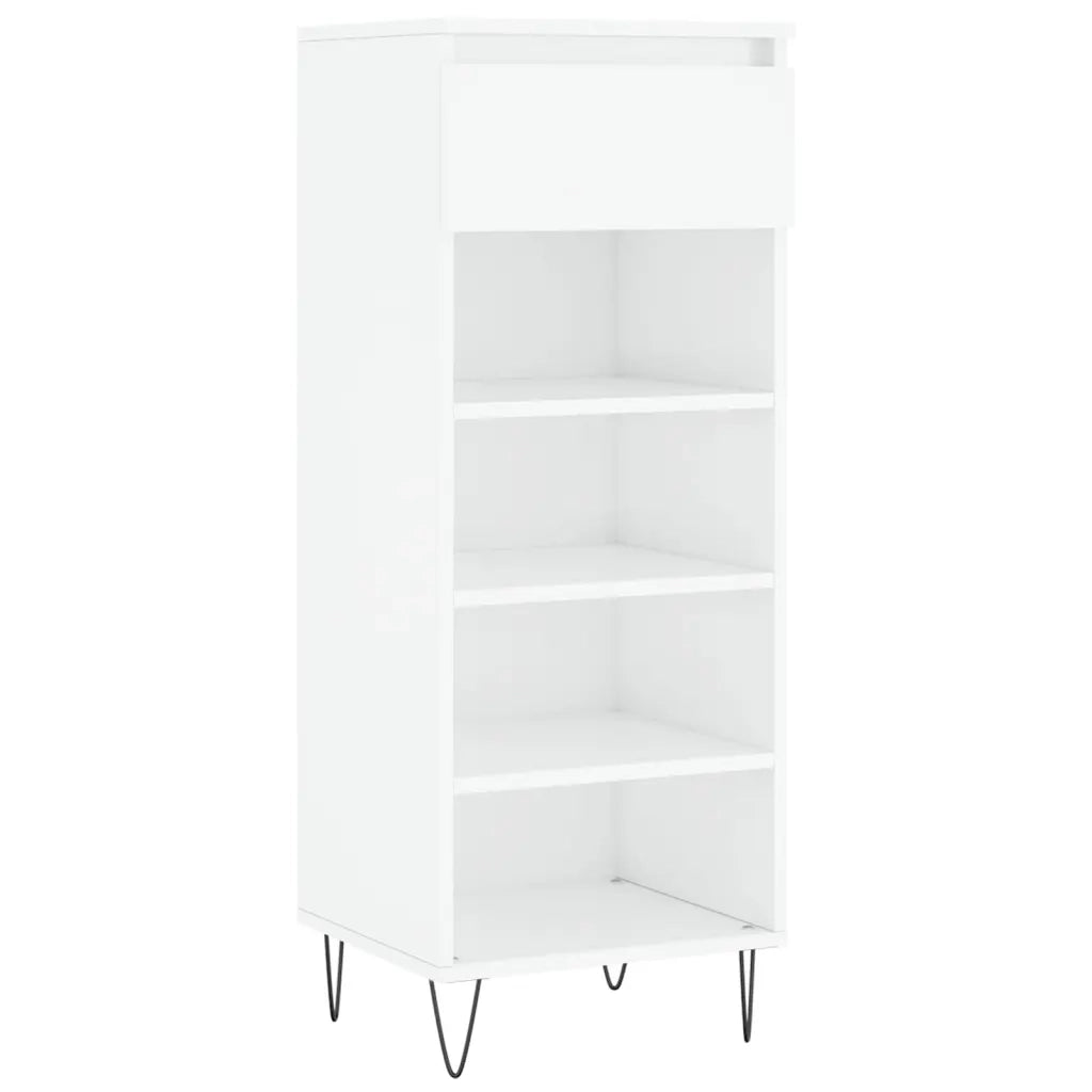 Scarpiera-Scaffale per scarpe Bianco Lucido 40x36x105 cm in Legno Multistrato 463604
