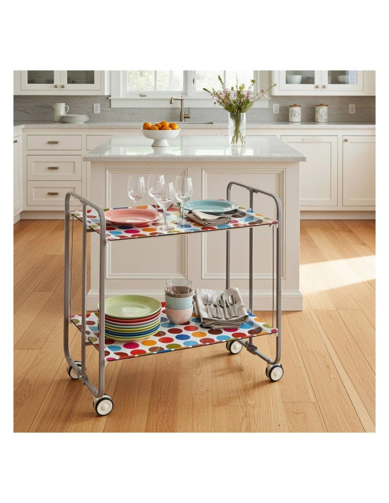 Carrello da cucina pieghevole grigio con ruote BAUHAUS 2 ripiani
