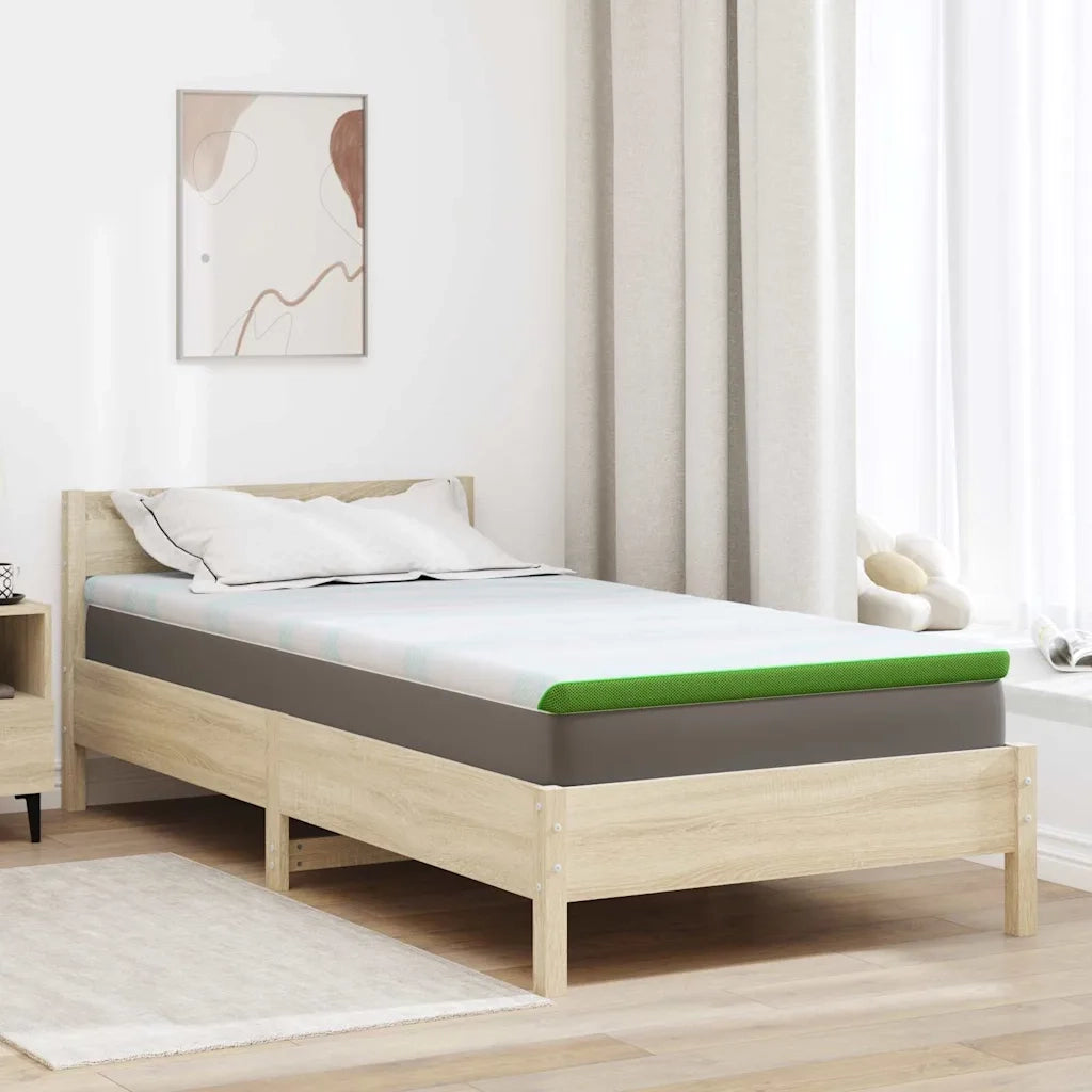Topper per materasso Bianco e Verde 90 x 200 cm CFW6244236