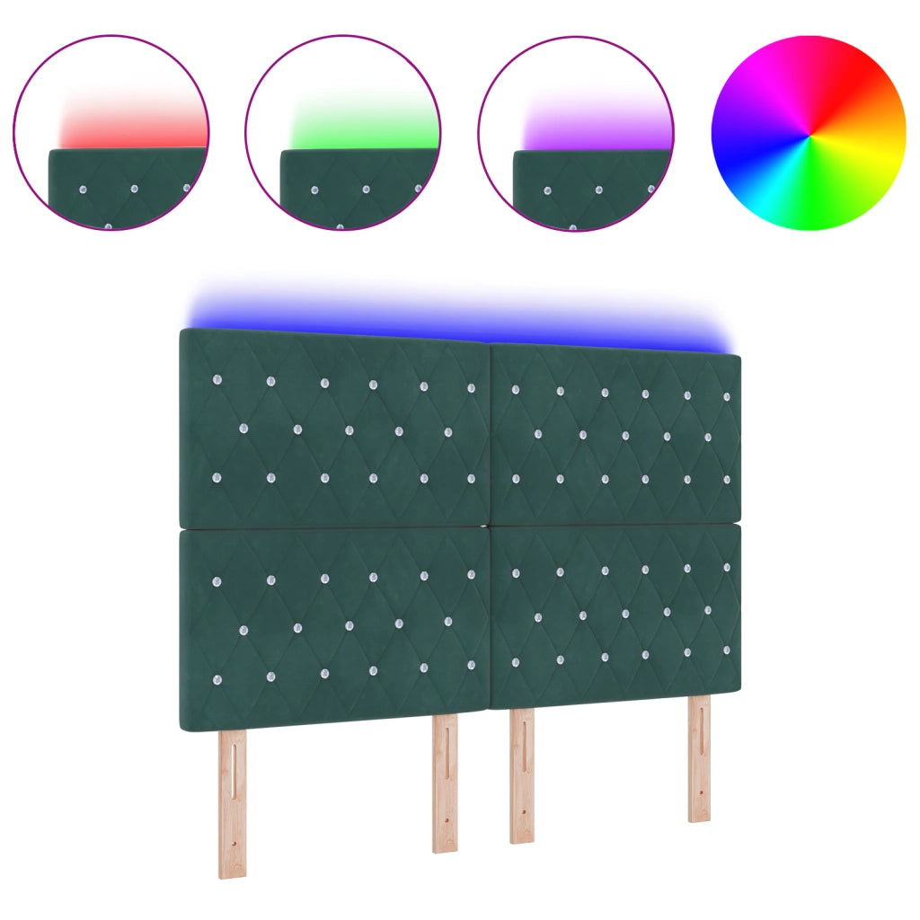Testata LED Verde Scuro 72 cm Velluto