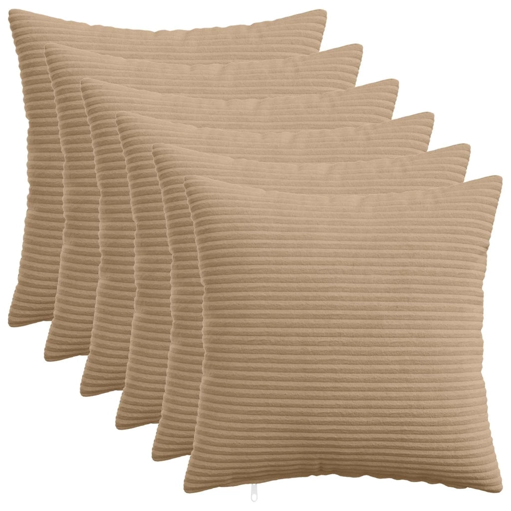 Federa 6 pcs HEERLEN Marrone 50 x 50 cm corduroy 910901
