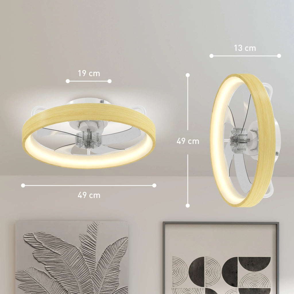 Ventilatore a Soffitto con Luce LED ¨C zephmum ¨C 49 cm, 7 Pale, 6 Velocit¨¤