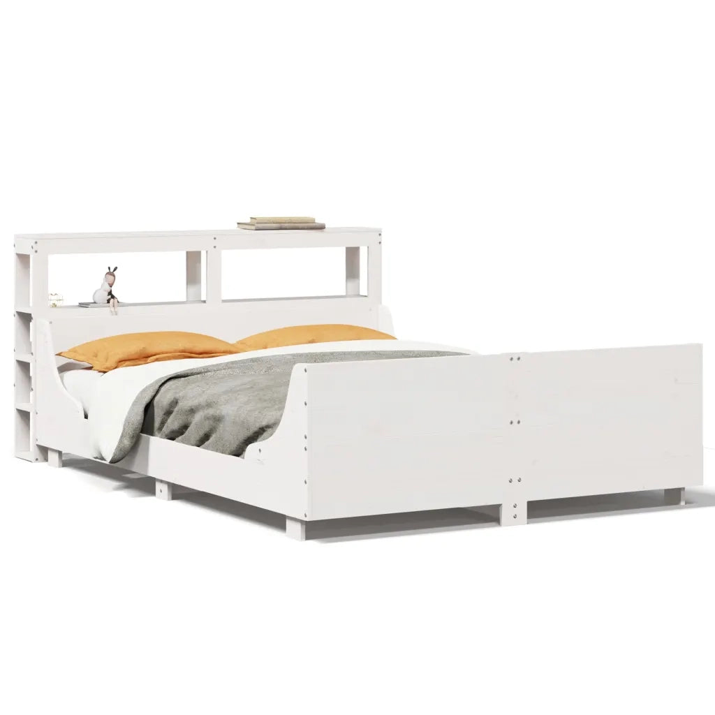 Letto matrimoniale | Letto per adulti | Letto senza Materasso Bianco 120x200 cm Legno Massello di Pino