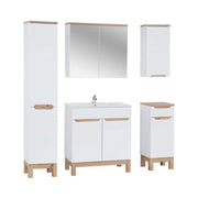 Insieme ERMANO: mobile sottolavabo 80cm + lavabo da incasso + sifone + colonna + mobili con specchi