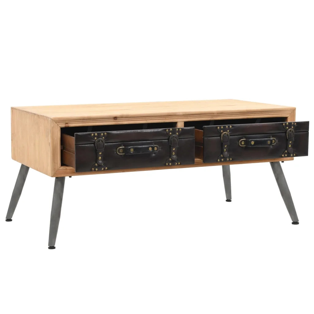 Tavolino da salotto | Tavolino da caff¨¨ | Tavolino da Soggiorno in Legno Massello di Abete 115x55x50 cm