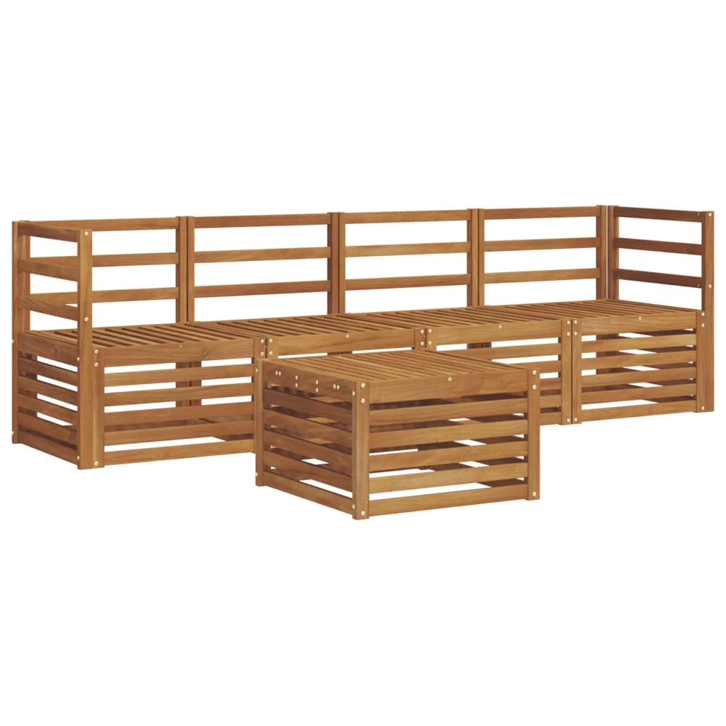 Set divani 5 pcs Naturale Legno di Acacia Massello