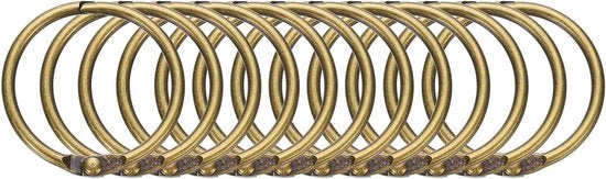 Douche gordijn alette 14 pezzi - 3,3 cm ID - Rond - IJzer - Cerniera a molla - Maniglie - Maniglie per tenda da doccia - Bronzo - Facile da scorrere