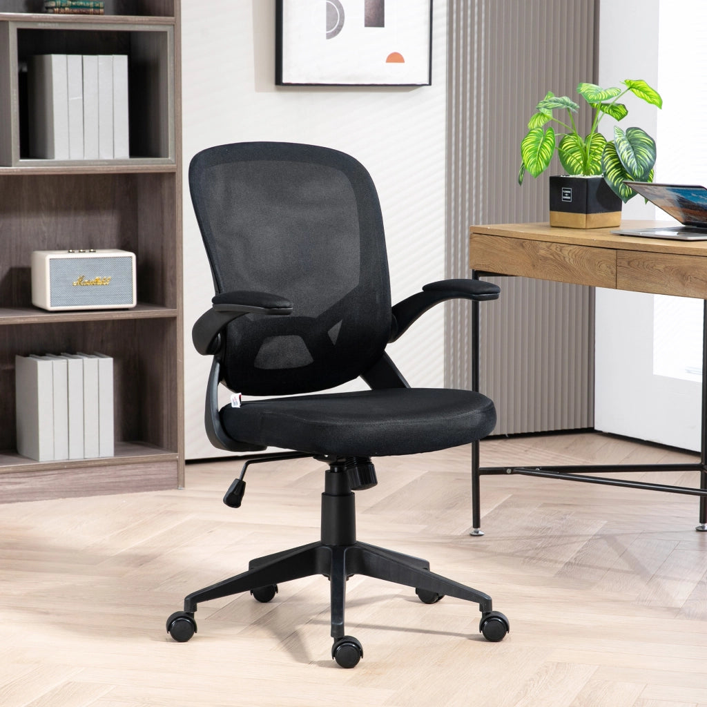 Sedia da Ufficio Girevole Ergonomica ¨C Zephmum ¨C Nero, Tessuto a Rete, Altezza Regolabile