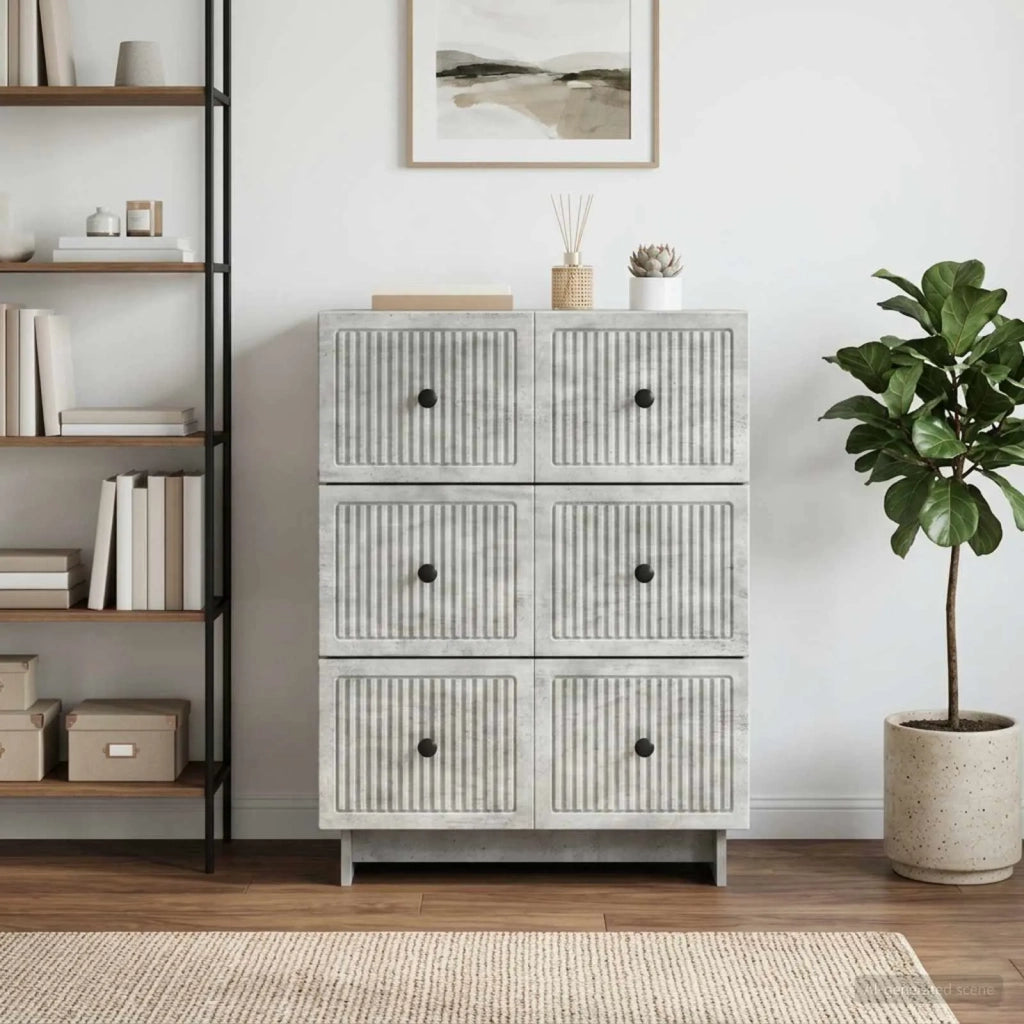 Mobile con Cassetti Grigio Cemento 66 x 34,5 x 90 cm 893918