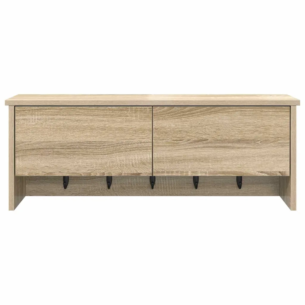 vidaXL Appendiabiti a muro con porta rovere sonoma 80 x 20 x 30 cm