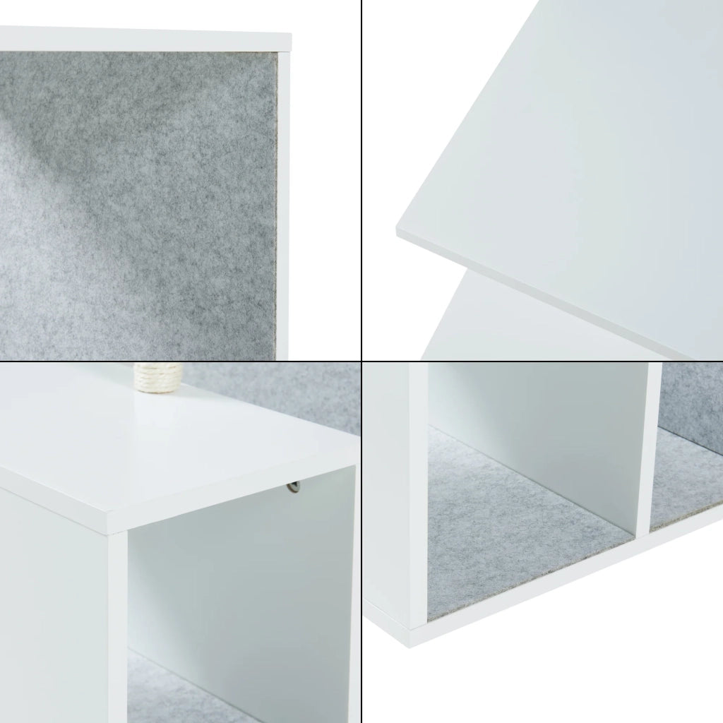 Tavolino laterale con tiragraffi 60 x 40 x 40 cm bianco 03_0010895