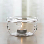 Teiera con riscaldatore - Teiera in vetro con filtro - Infusore - Doppio strato - Riscaldatore con candela a paraffina - Riscaldatore per tè - Sostegno per tè - Ideale per fiori di tè e tè in bustina - 200 ml
