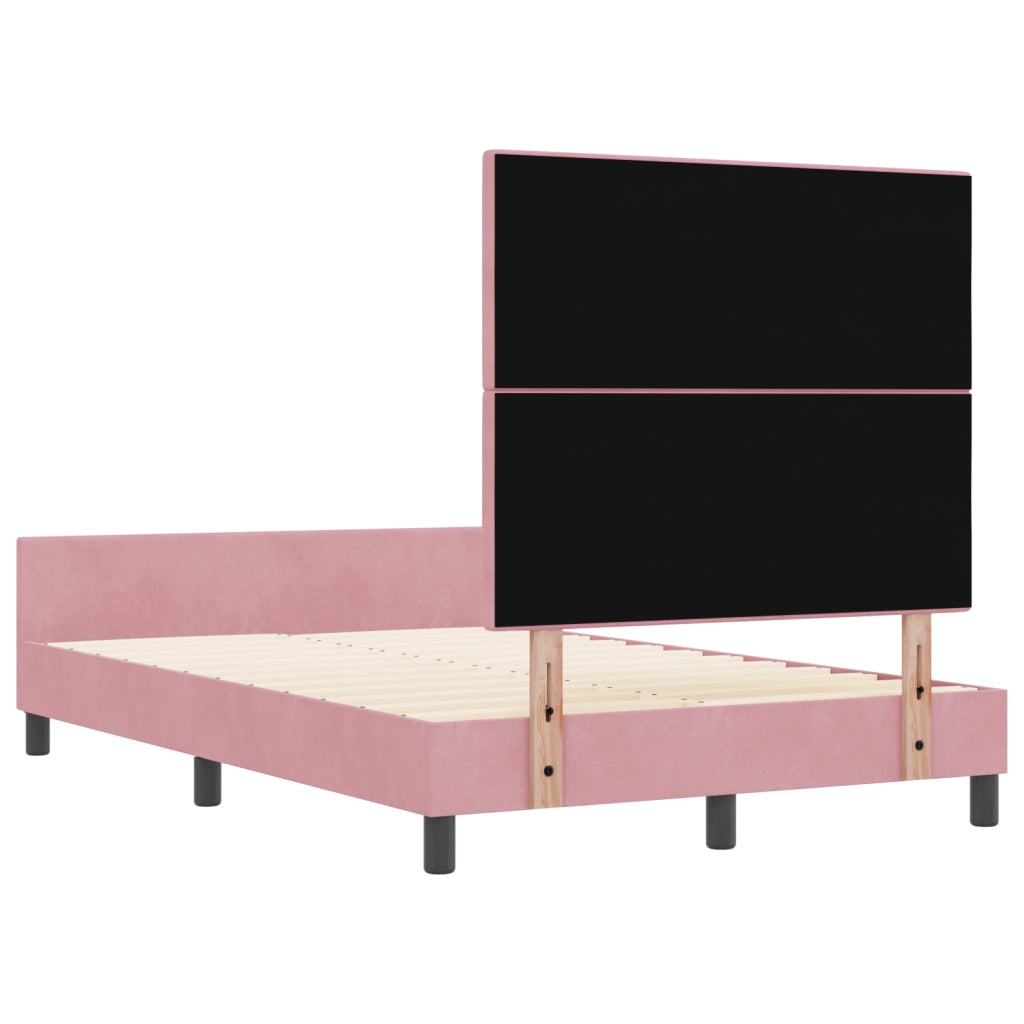 Struttura Letto in Velluto Rosa 120x200 cm