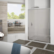 Porta scorrevole new plus 97-101 cm, trasparente cromato con cerniere sganciabili