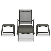 Set Divani da Giardino 3 pz in Textilene e Alluminio Nero 312198