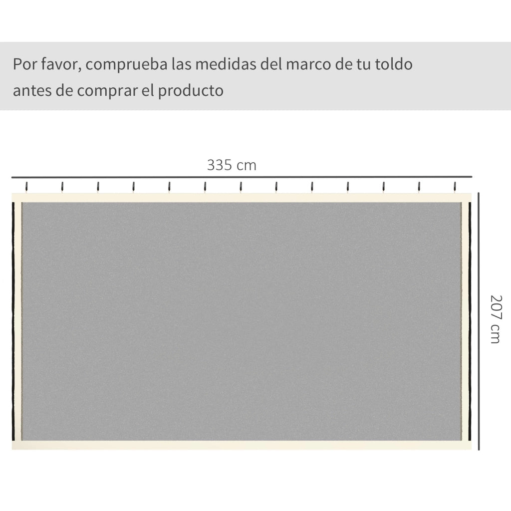 Pannelli Laterali per Carpa da Giardino ¨C zephmum ¨C Grigio 3.4x2 cm