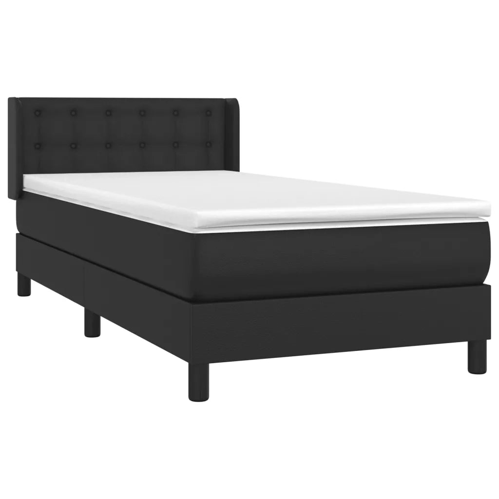 Giroletto a Molle con Materasso Nero 90x200 cm in Similpelle 3130757