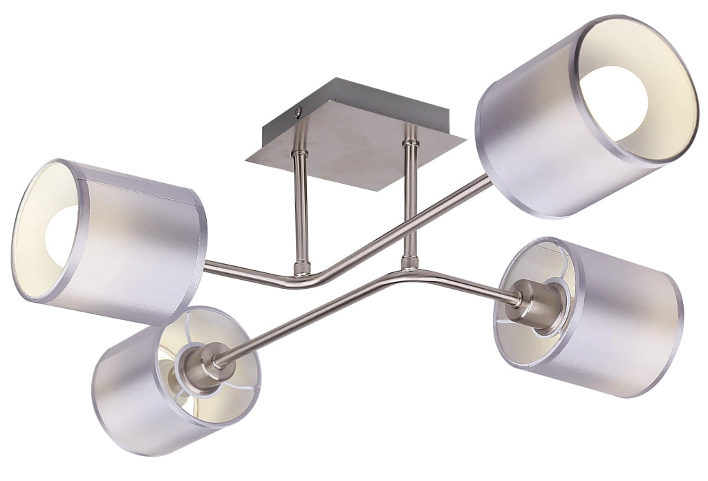 Plafoniera Candellux SAX 34-70685 4xE14 argento tessuto
