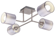 Plafoniera Candellux SAX 34-70685 4xE14 argento tessuto