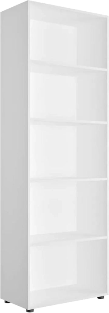 LIBRERIA 5 VANI BIANCO OPACO PER STUDIO, CAMERETTA L.69 P.35 H.200 cm