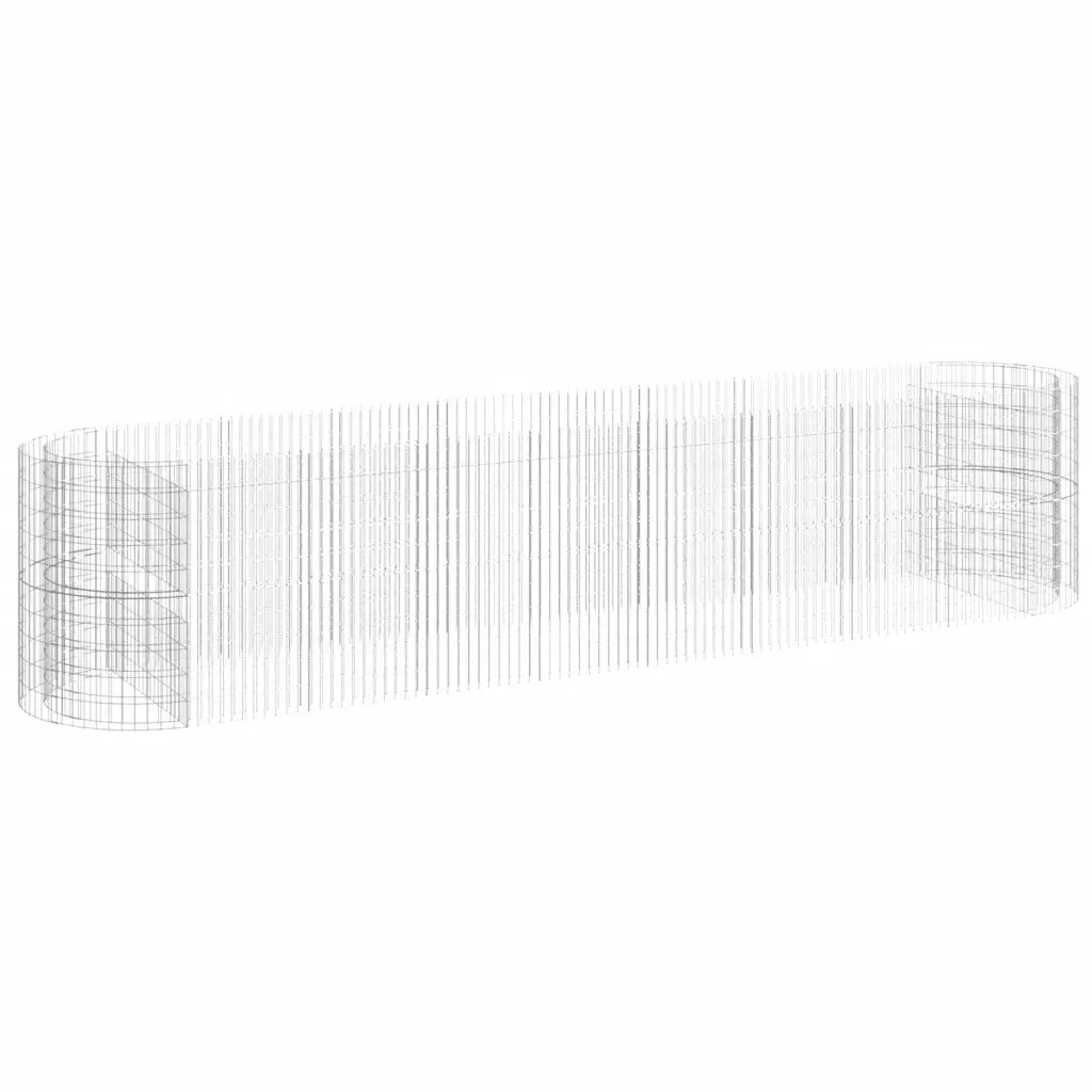 Gabbione con Fioriere | Cassetta per fiori | Letto Rialzato in Ferro Zincato 500x100x100 cm