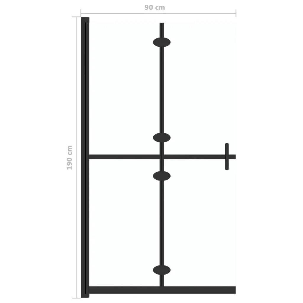 Parete per Doccia Walk-in Pieghevole in Vetro ESG 90x190 cm CFW9677067