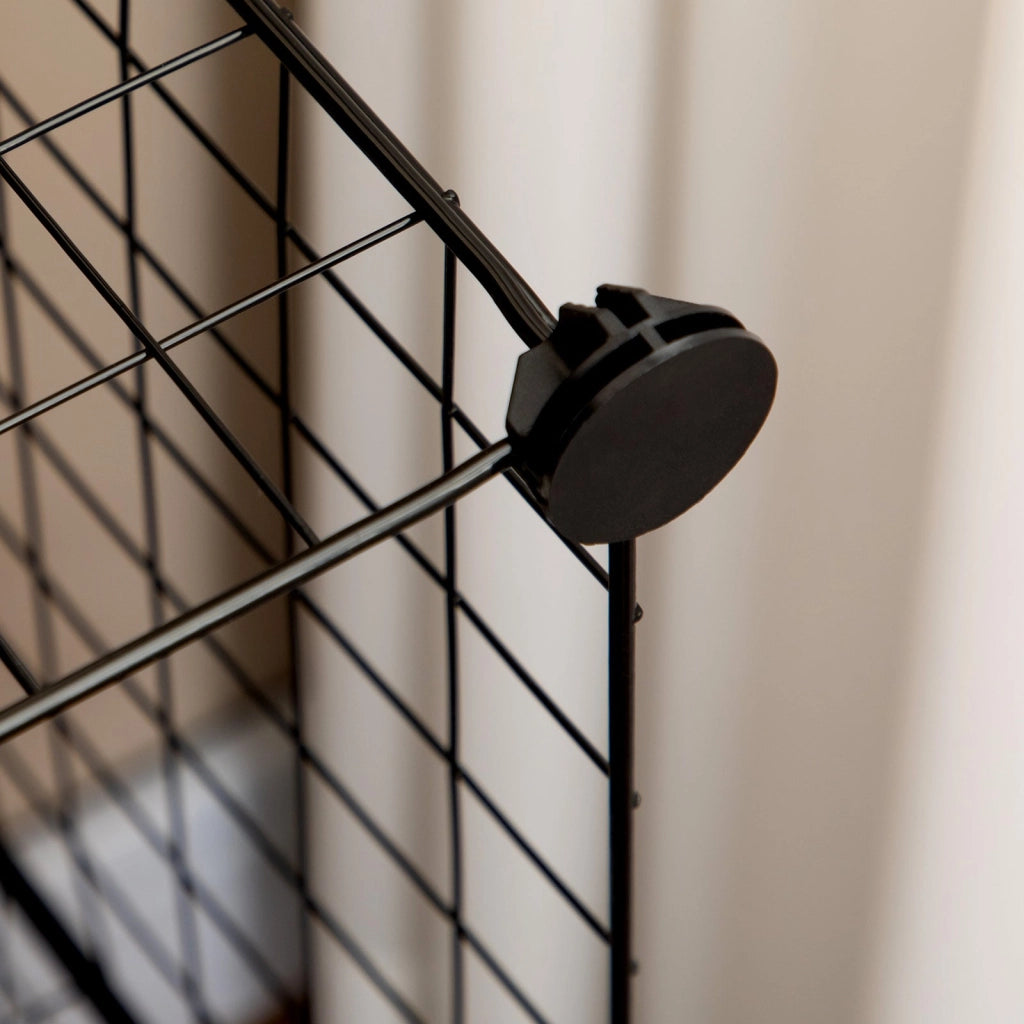 Libreria a 9 Cubi in Rete 35x35x35 cm con Pannelli in Acciaio e Polipropilene Nero