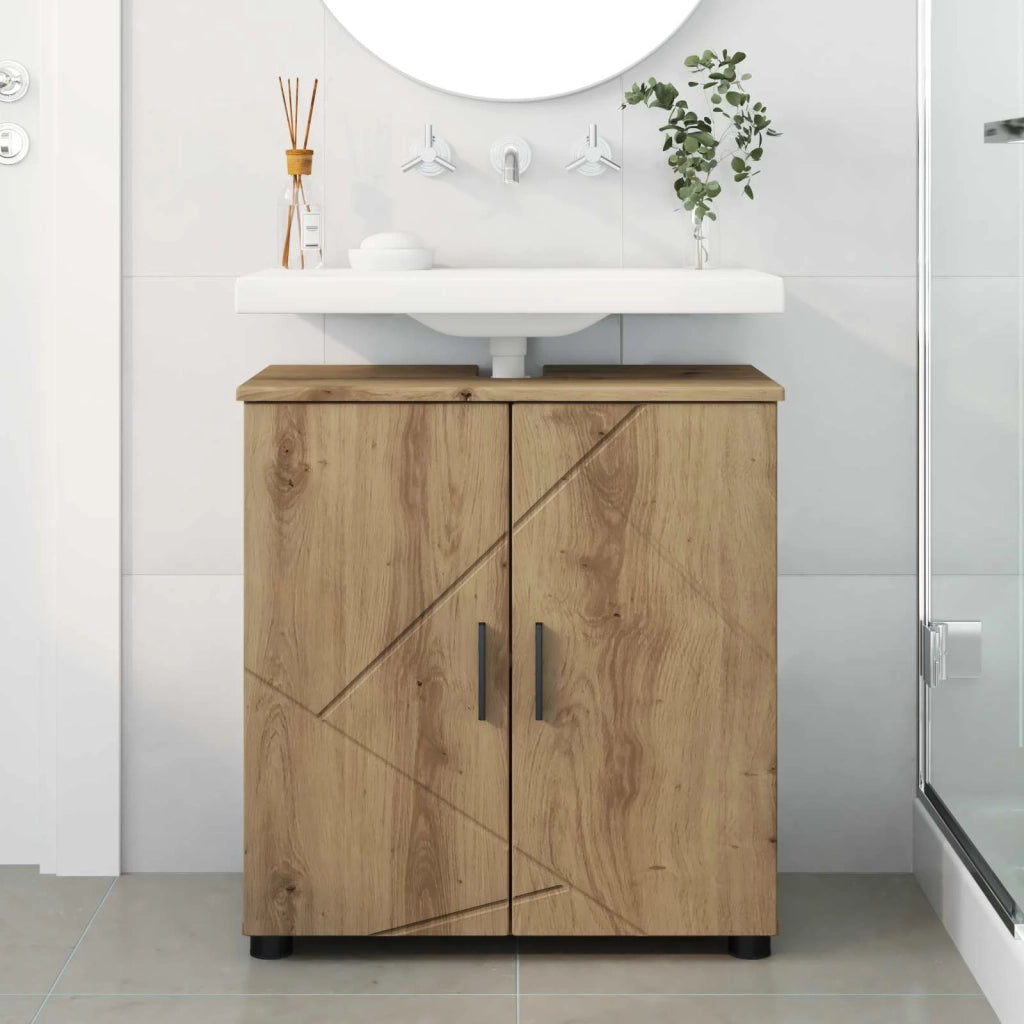 Mobile da Bagno con porta Rovere artigianale 61 x 35 x 64 cm 883293