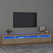 Mobile Porta TV con Luci LED-Mobile per TV-Credenza TV Rovere Sonoma 240x35x40 cm 336180