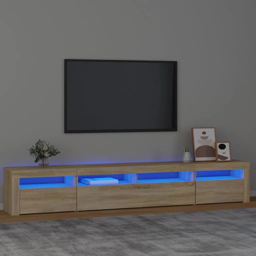Mobile Porta TV con Luci LED-Mobile per TV-Credenza TV Rovere Sonoma 240x35x40 cm 336180