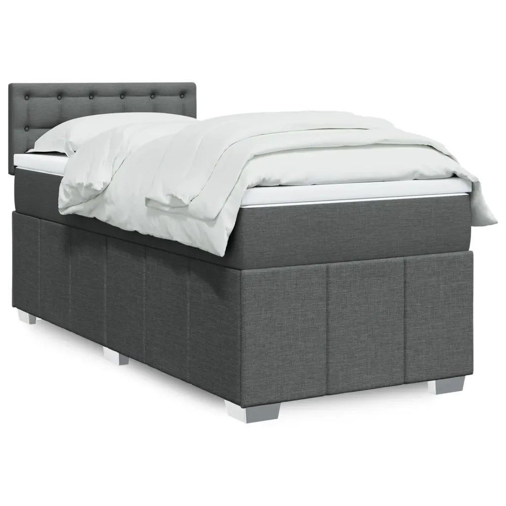Giroletto a Molle con Materasso Grigio Scuro 90x190 cm Tessuto 3286938