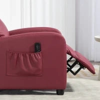 Poltrona Relax Massaggiante con Telecomando e 8 Programmi, Reclinazione e Poggiapiedi, Rosso