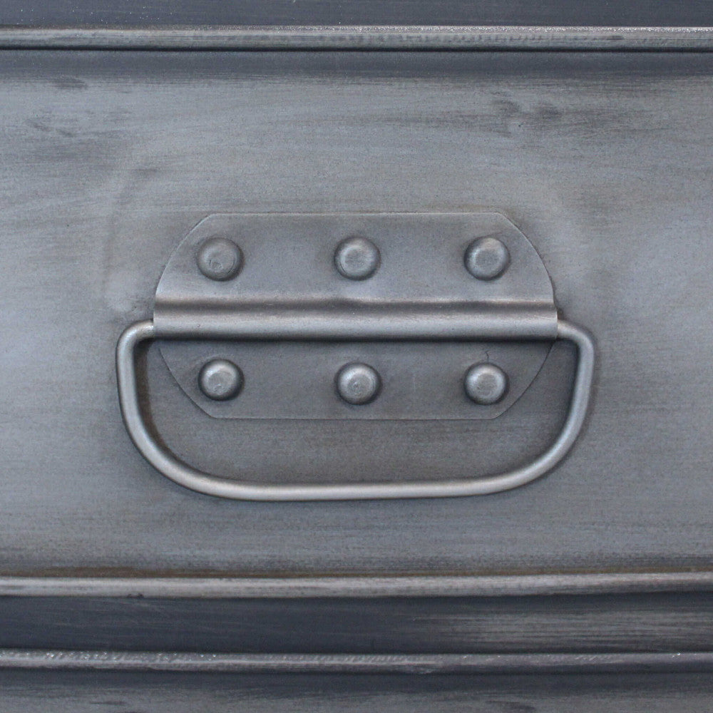 Mobile Emeric 132,5x37,5x82 h cm in Acciaio Grigio