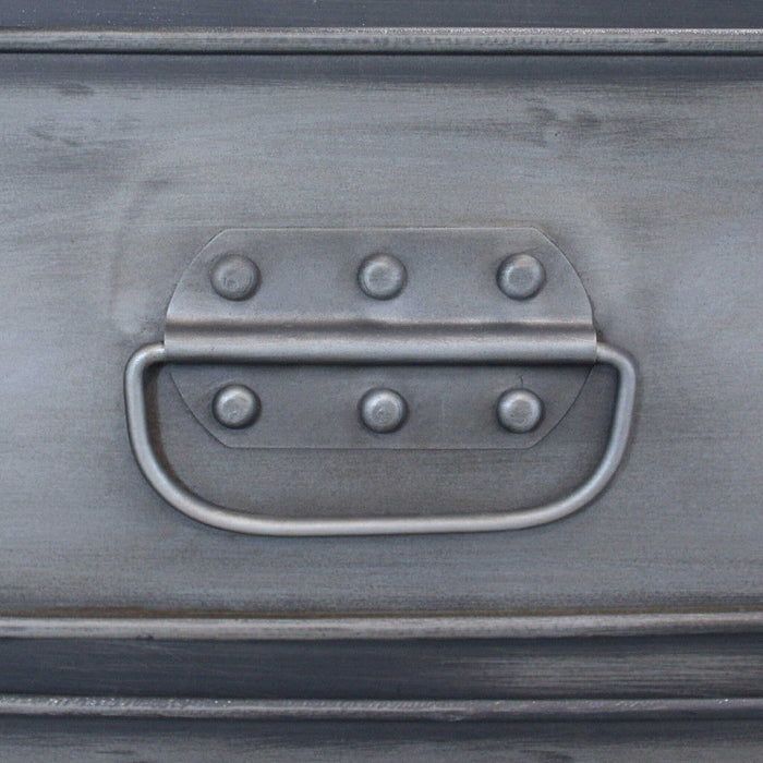 Mobile Emeric 132,5x37,5x82 h cm in Acciaio Grigio