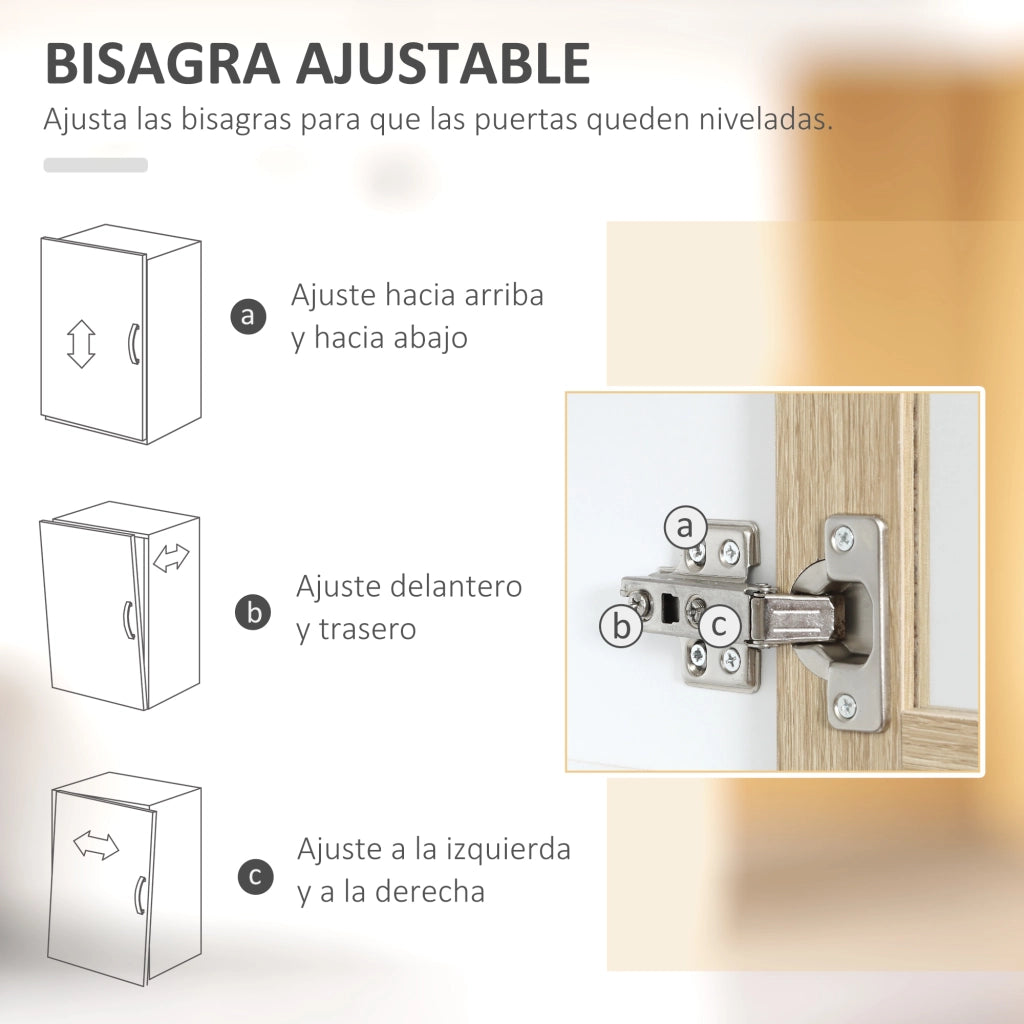 Armadio Cucina con Ante Vetro e Cassetti ¨C Zephmum ¨C Bianco Naturale 80x40x180 cm