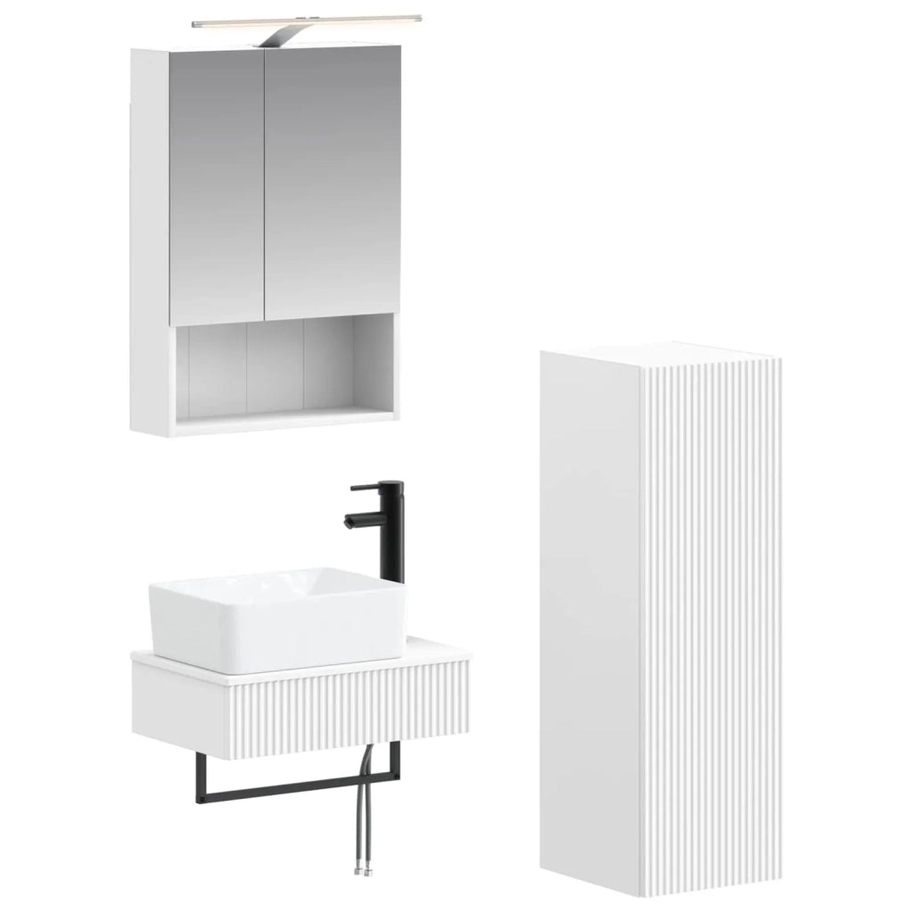 Set di Armadi da Bagno 4 pcs Bianco 50 x 14,5 x 70 cm 3407391